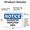 Signmission Quarantine Inspection Area, 14 in W x Rectangle, Vinyl Decal OS-2PACK-NS-D-1014-L-17936 - alternate 3